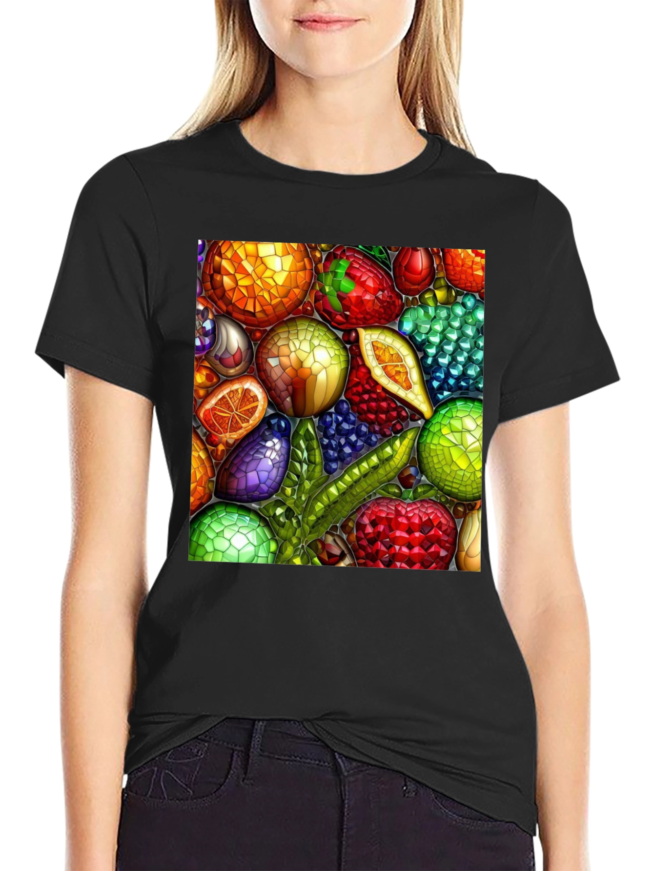 Fruit Mosaic Graphic T-Shirt