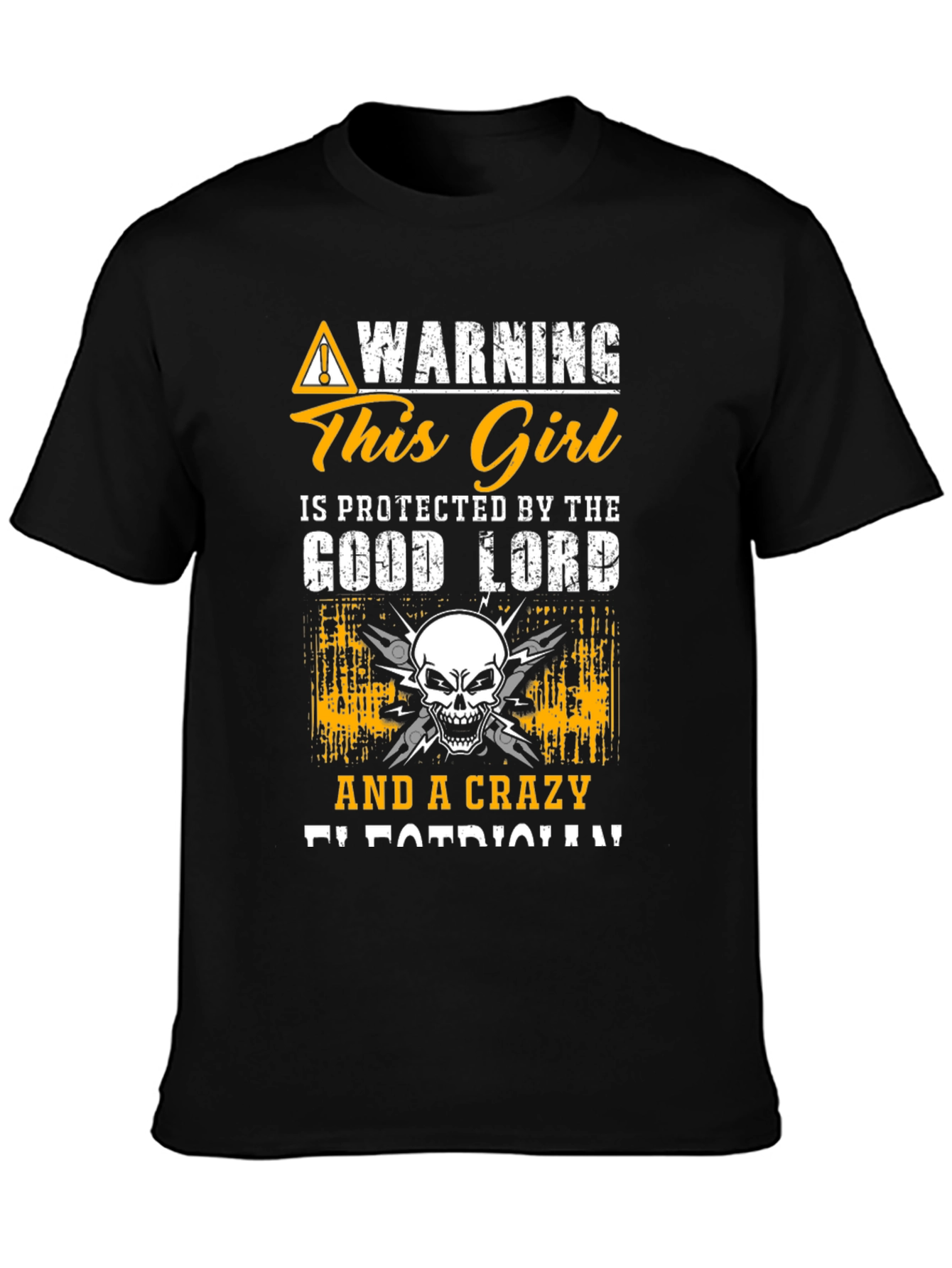 Warning Crazy Girl Electrician T-Shirt