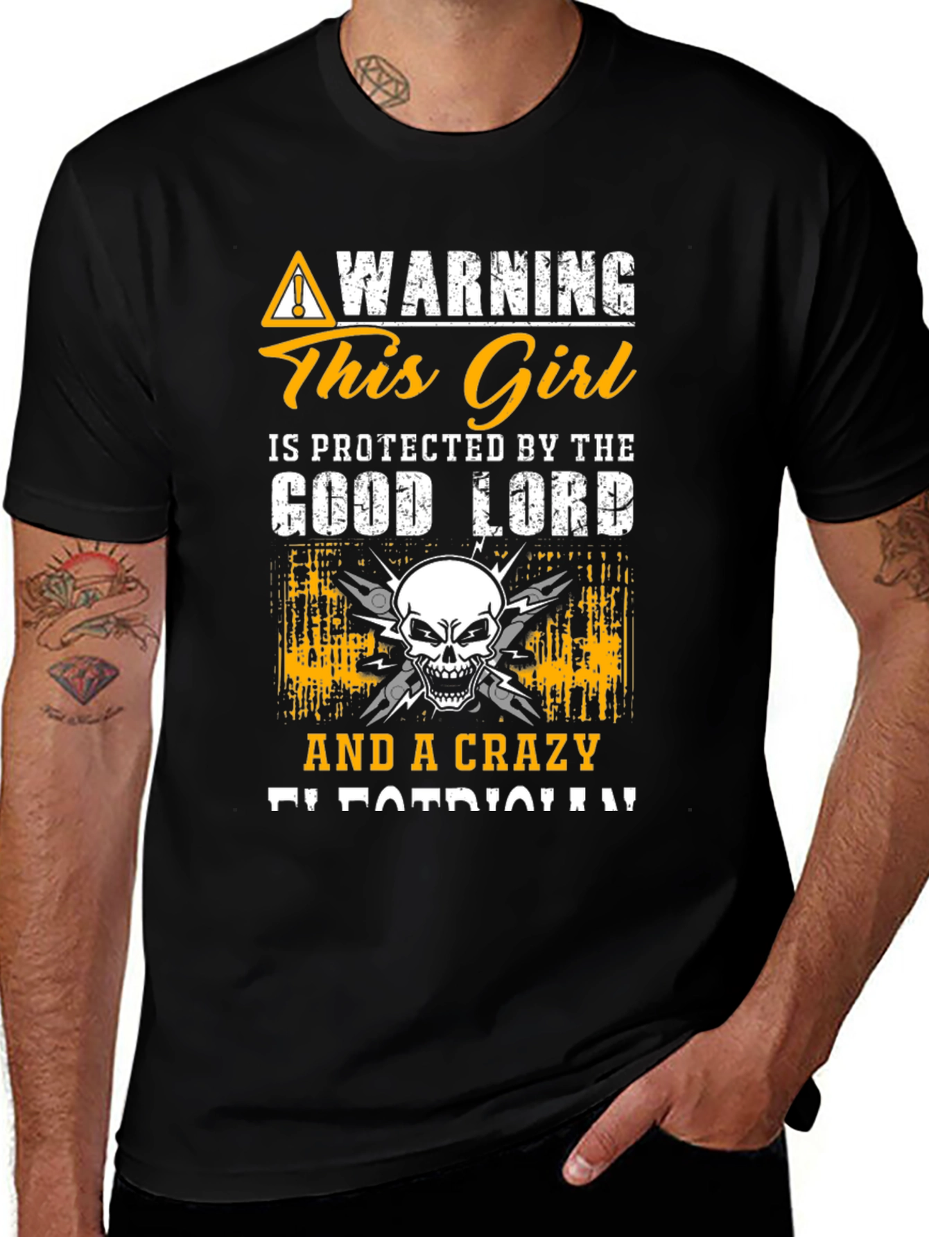 Warning Crazy Girl Electrician T-Shirt
