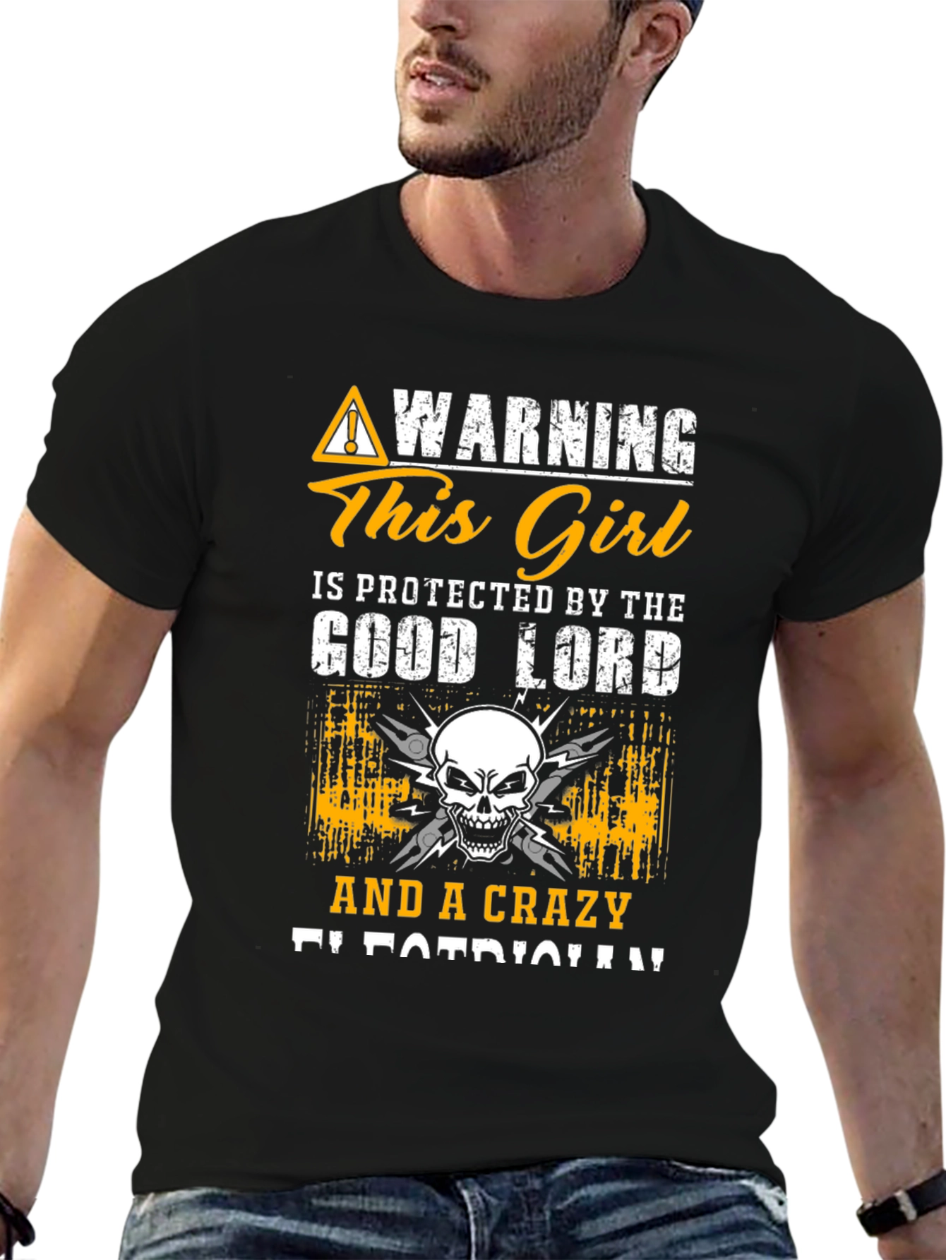 Warning Crazy Girl Electrician T-Shirt