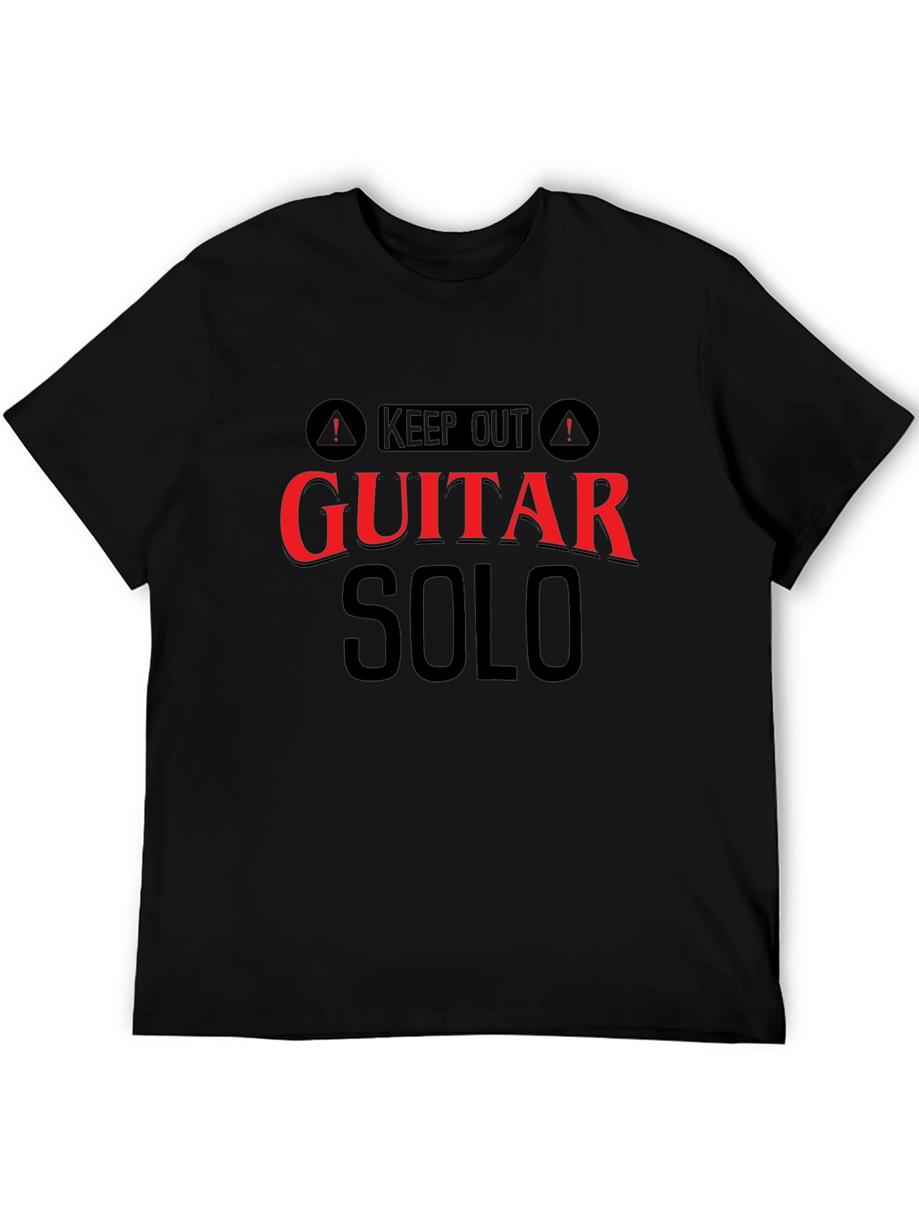 Keep Out Guitar Solo Funny Black T-Shirt