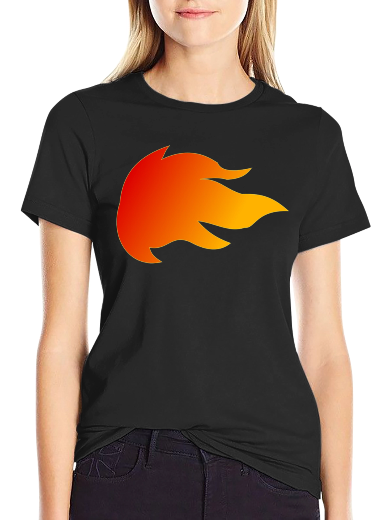 Fiery Flame Graphic Black T-Shirt