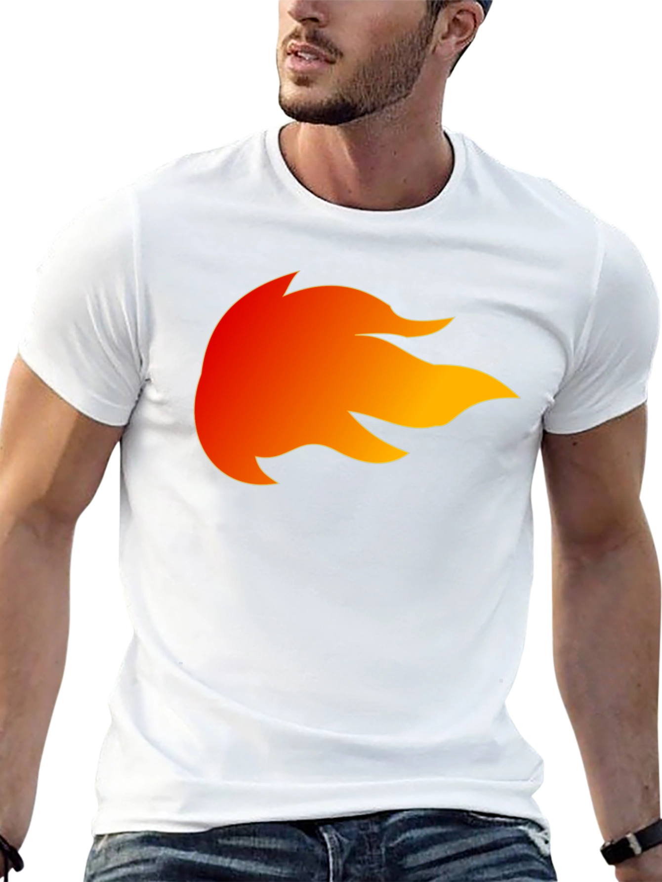 Fiery Flame Graphic Black T-Shirt