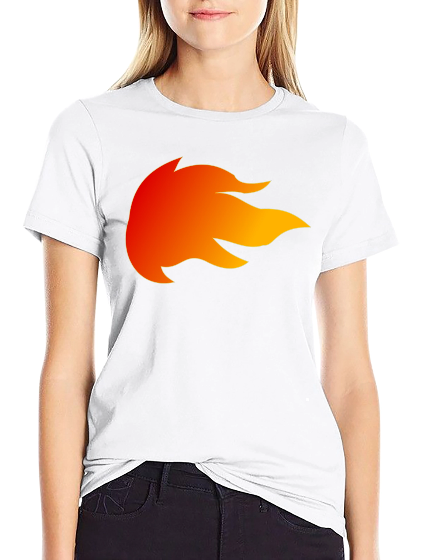 Fiery Flame Graphic Black T-Shirt