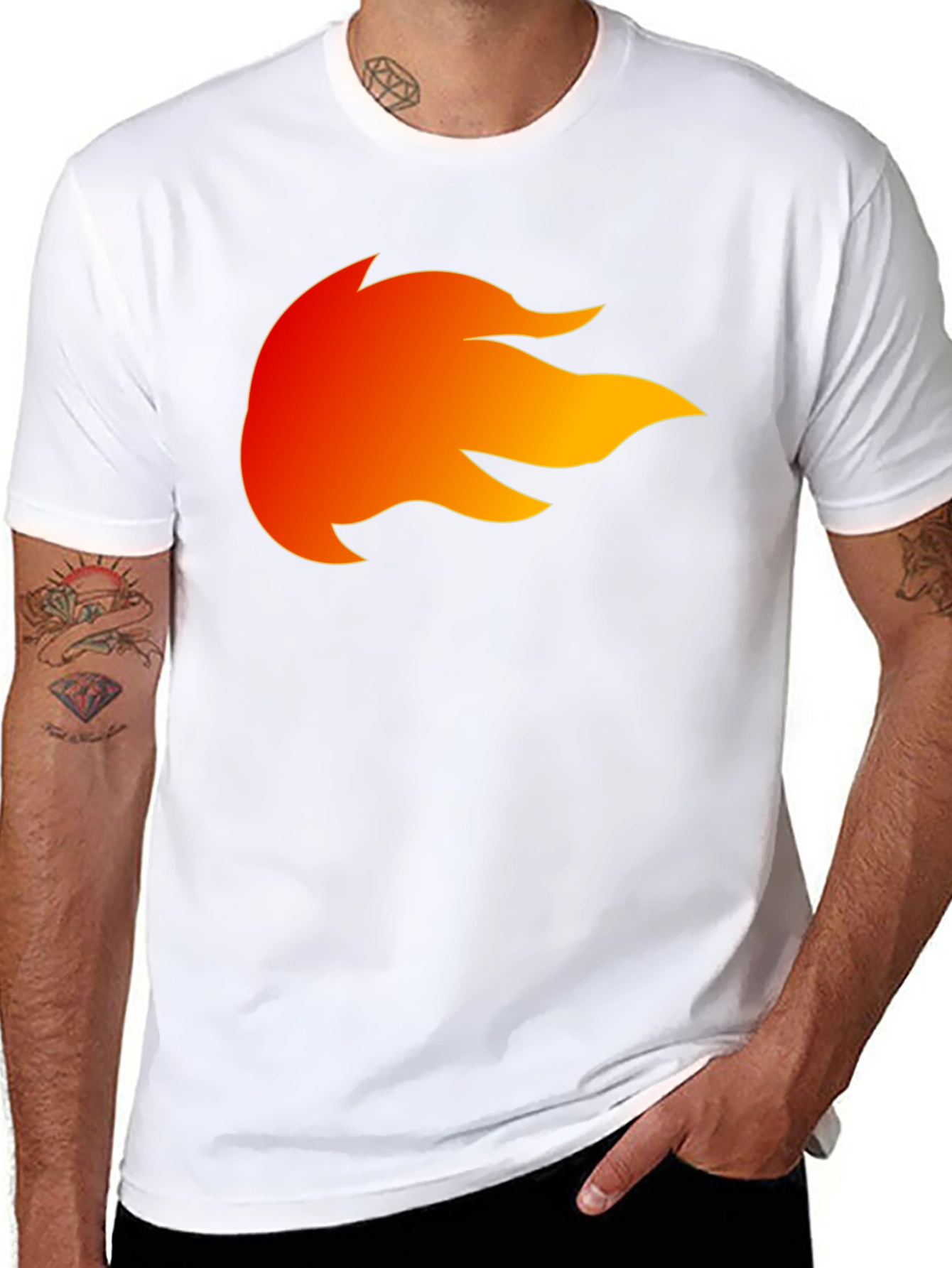 Fiery Flame Graphic Black T-Shirt