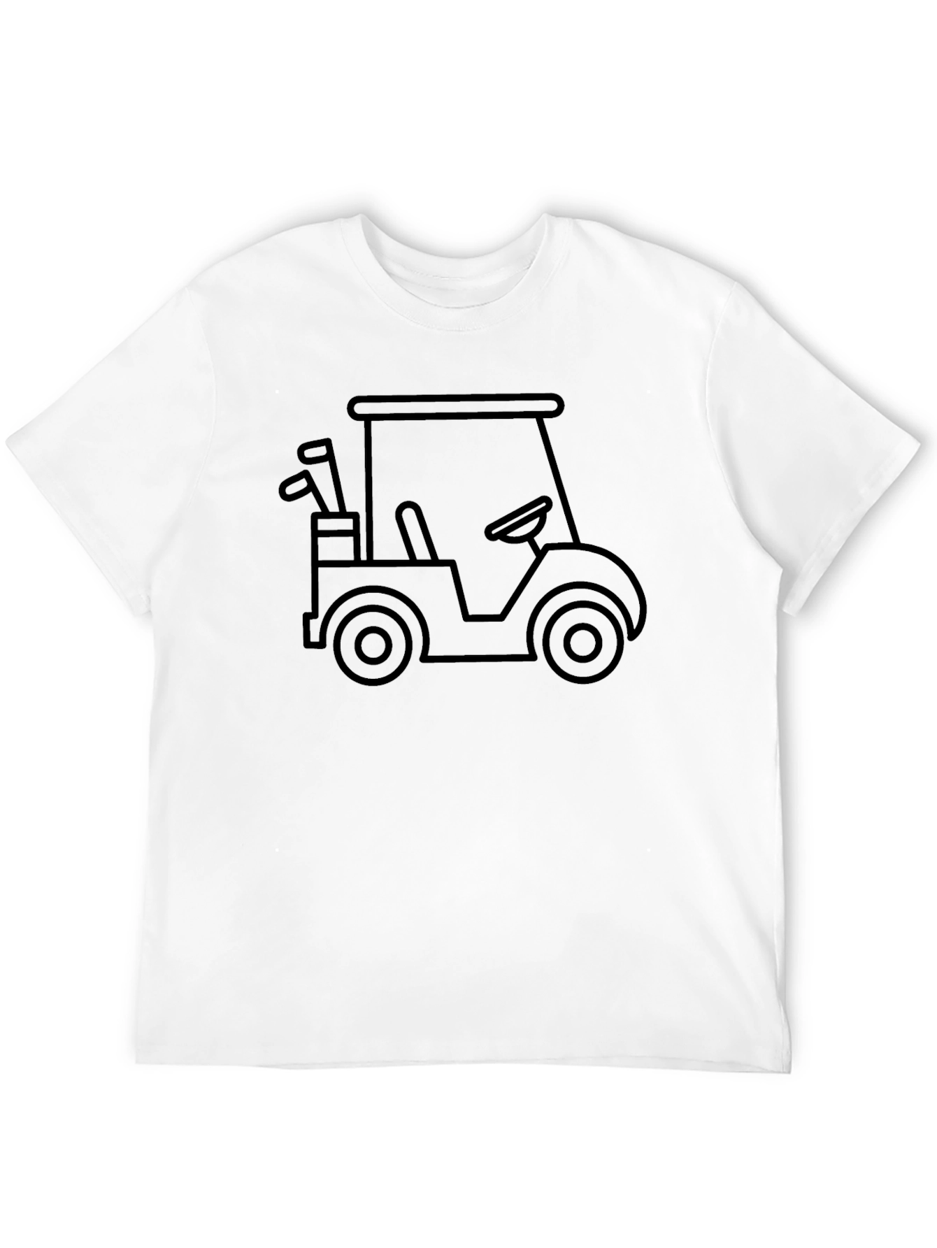 Golf Cart Graphic Tee - Black Cotton T-Shirt