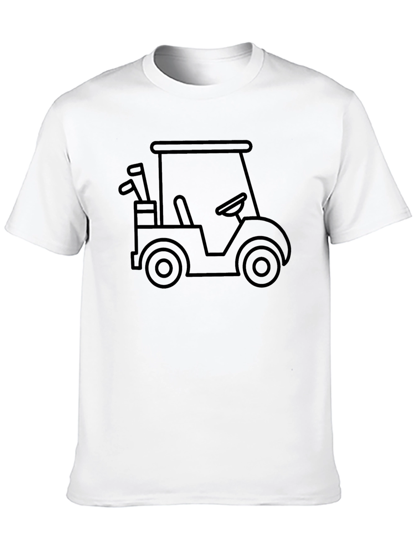 Golf Cart Graphic Tee - Black Cotton T-Shirt