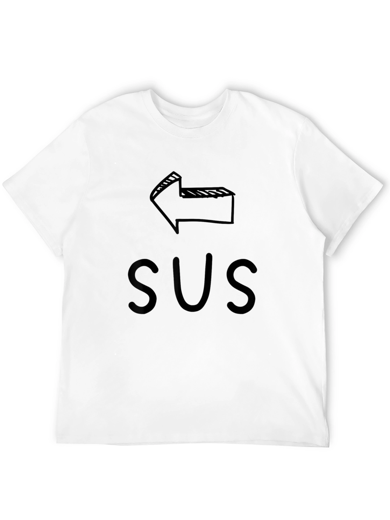 Sus Among Us Inspired Black Graphic Tee