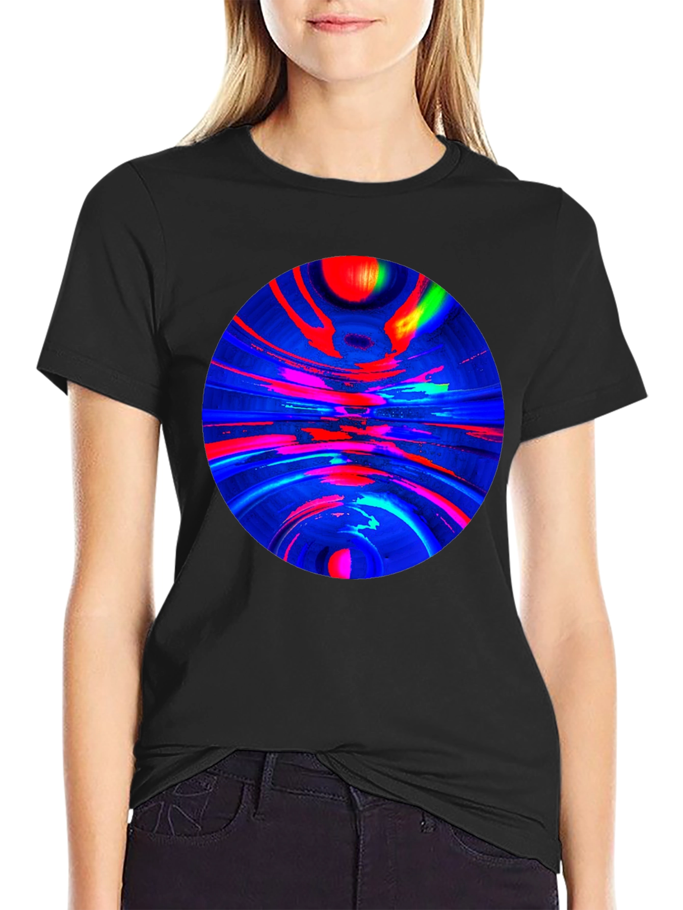 Abstract Circle Graphic T-Shirt