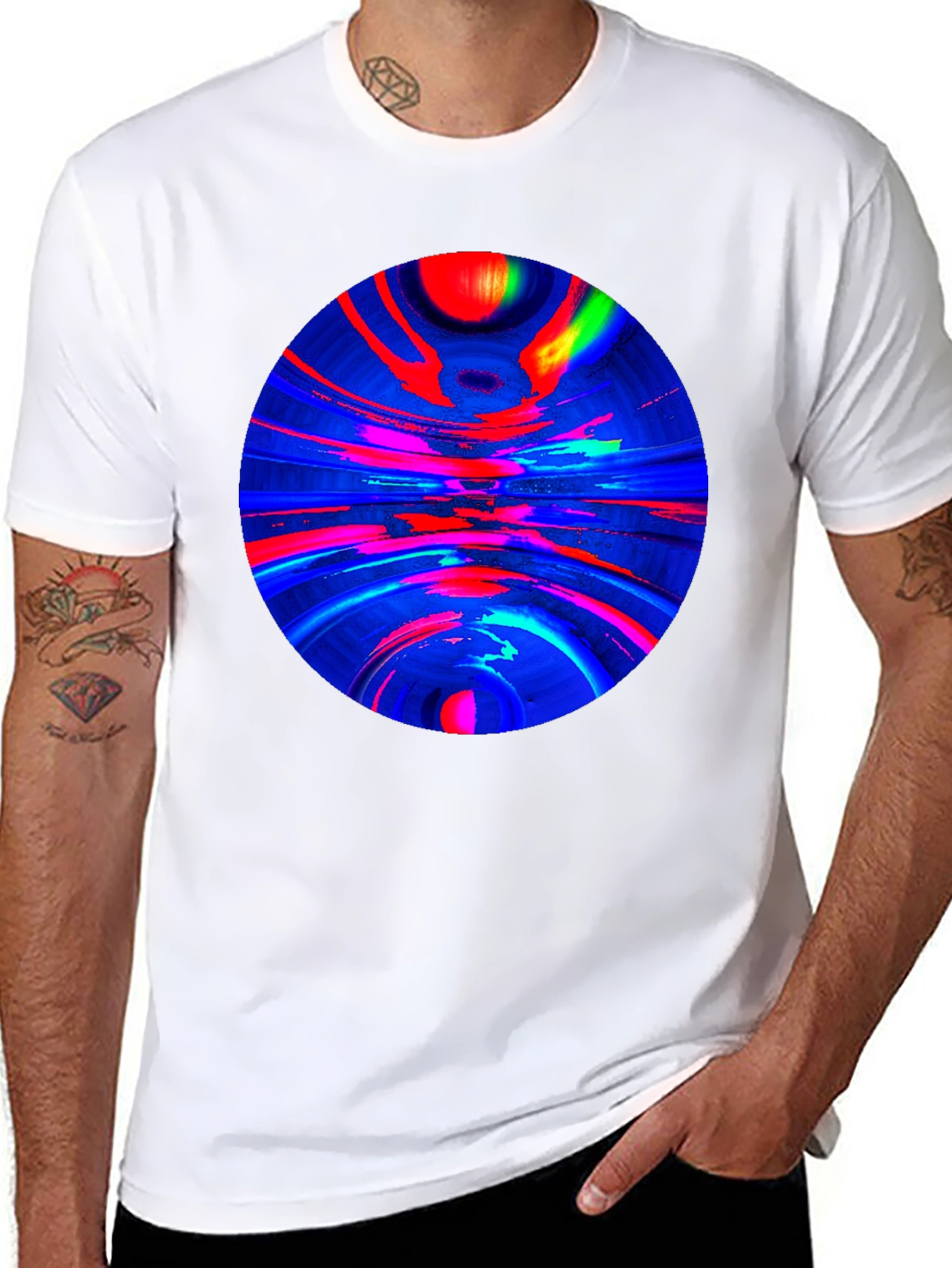 Abstract Circle Graphic T-Shirt