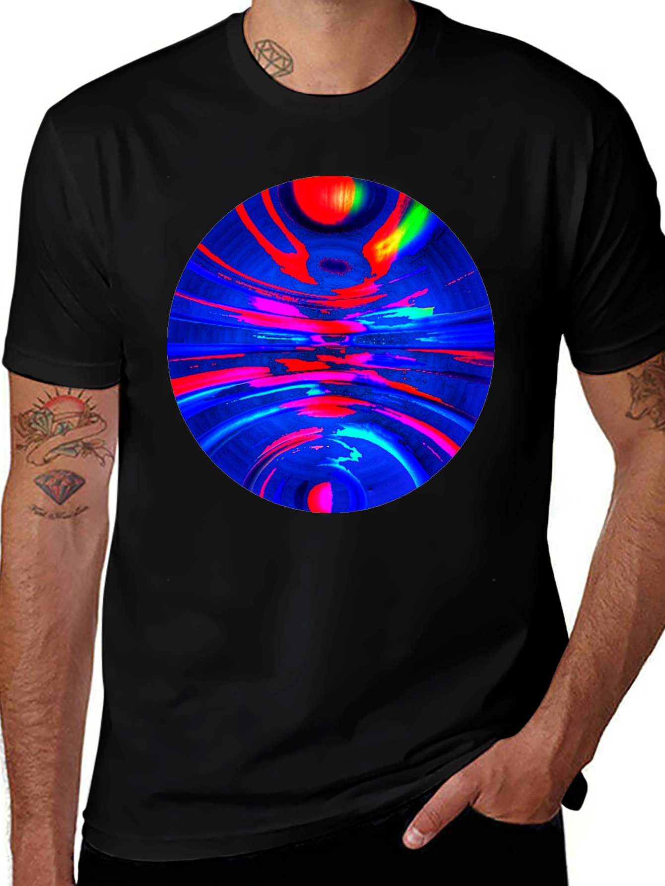 Abstract Circle Graphic T-Shirt
