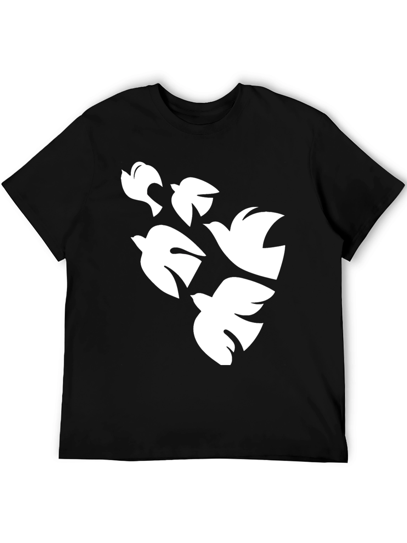 Doves in Flight Graphic Tee - Black