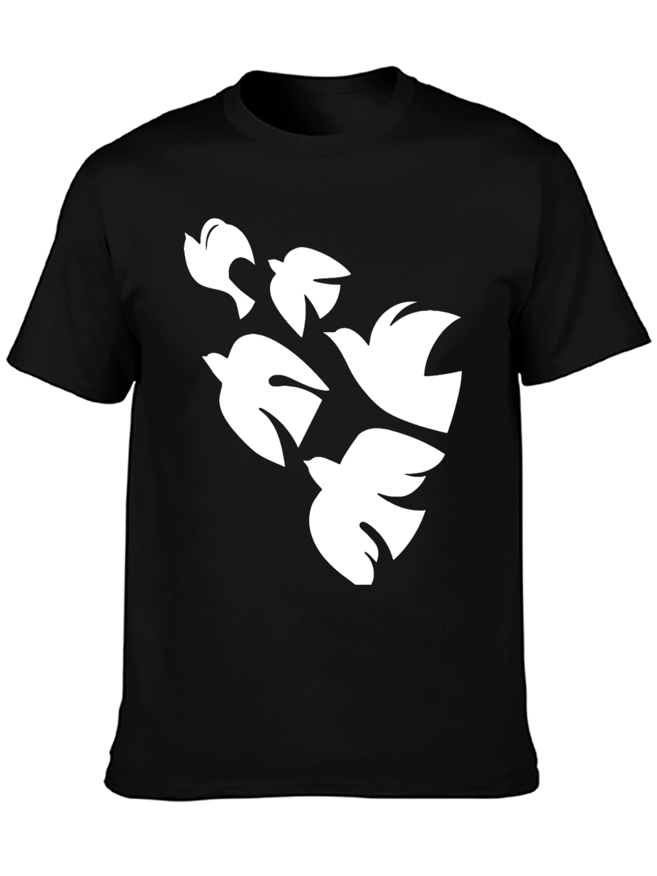Doves in Flight Graphic Tee - Black