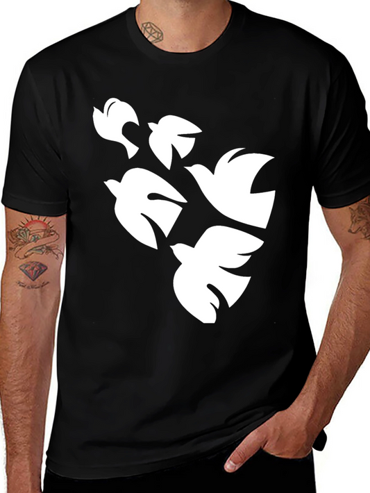 Doves in Flight Graphic Tee - Black