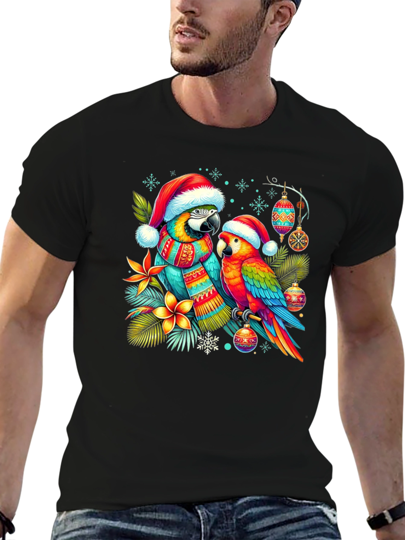 Christmas Parrots T-Shirt