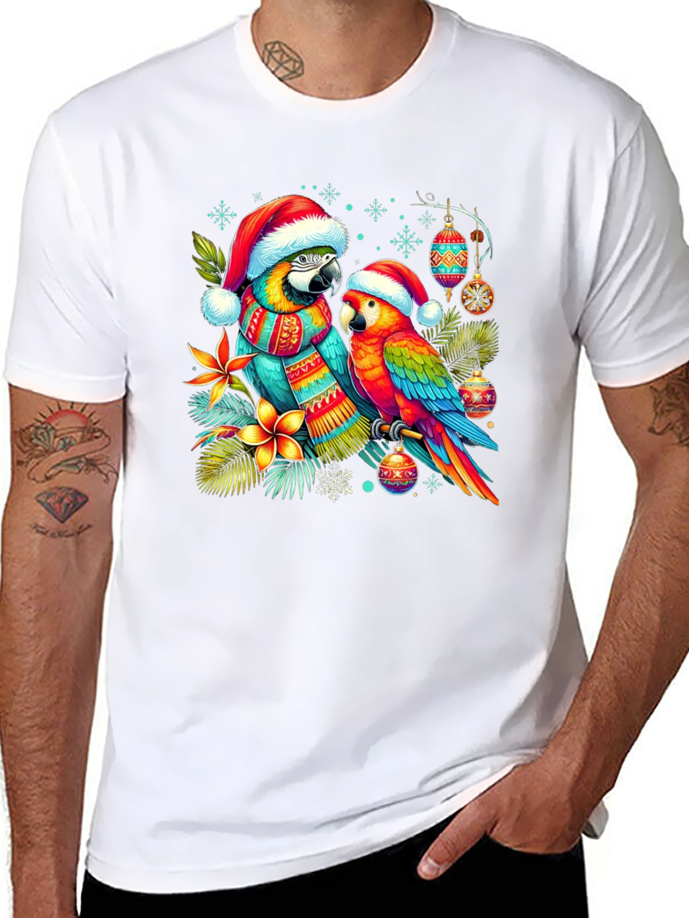 Christmas Parrots T-Shirt
