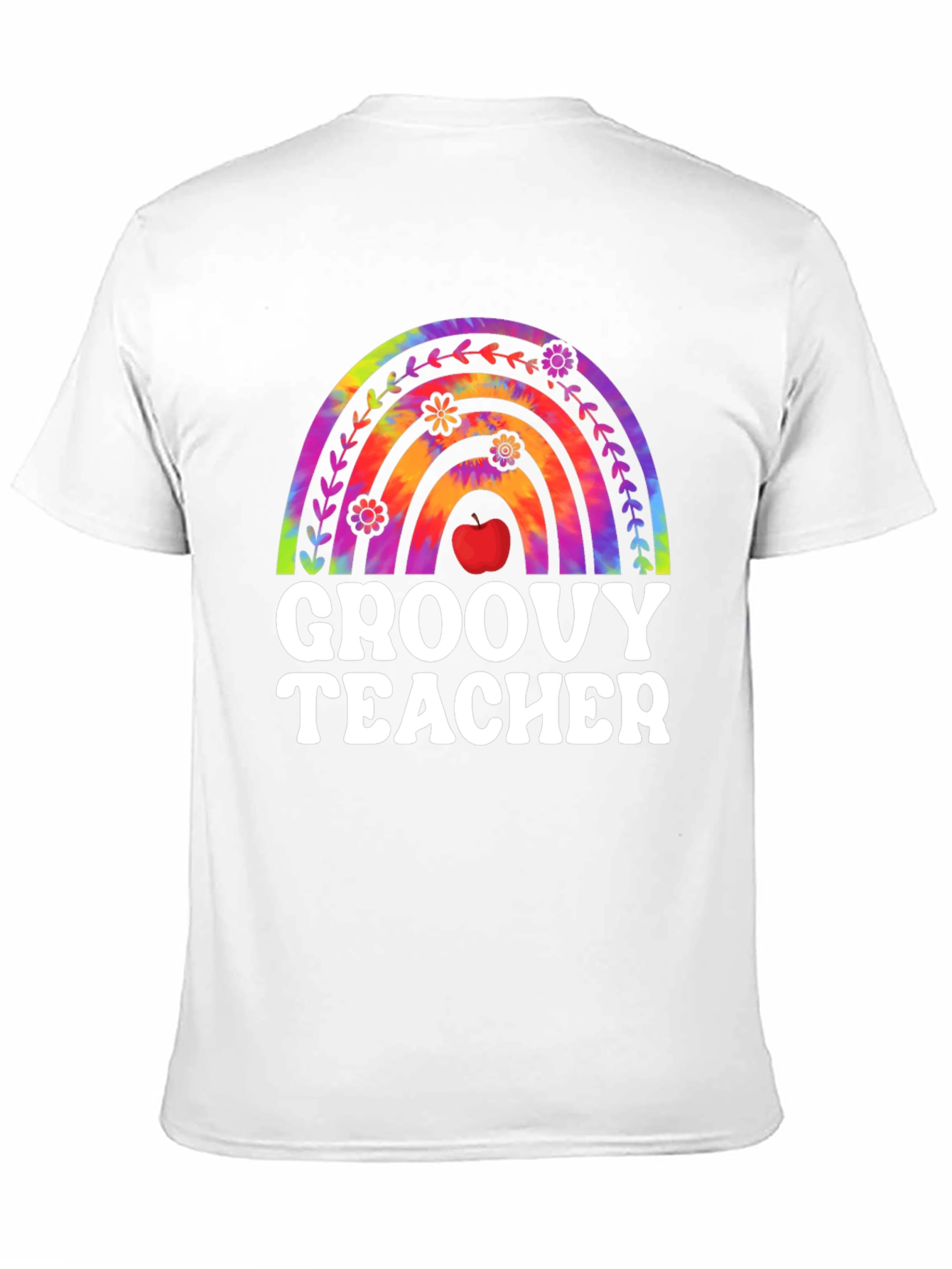 Groovy Teacher Rainbow Graphic Tee