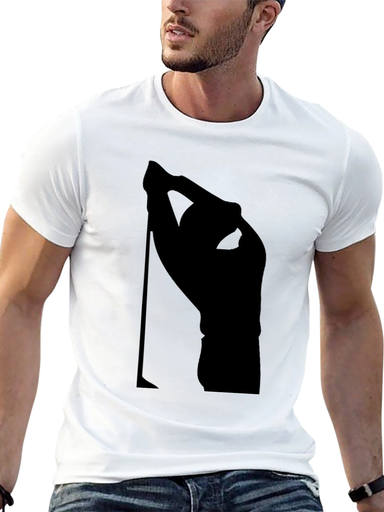 Modern Black Silhouette Graphic T-Shirt