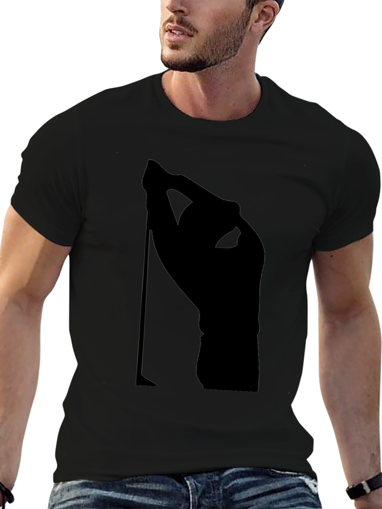 Modern Black Silhouette Graphic T-Shirt