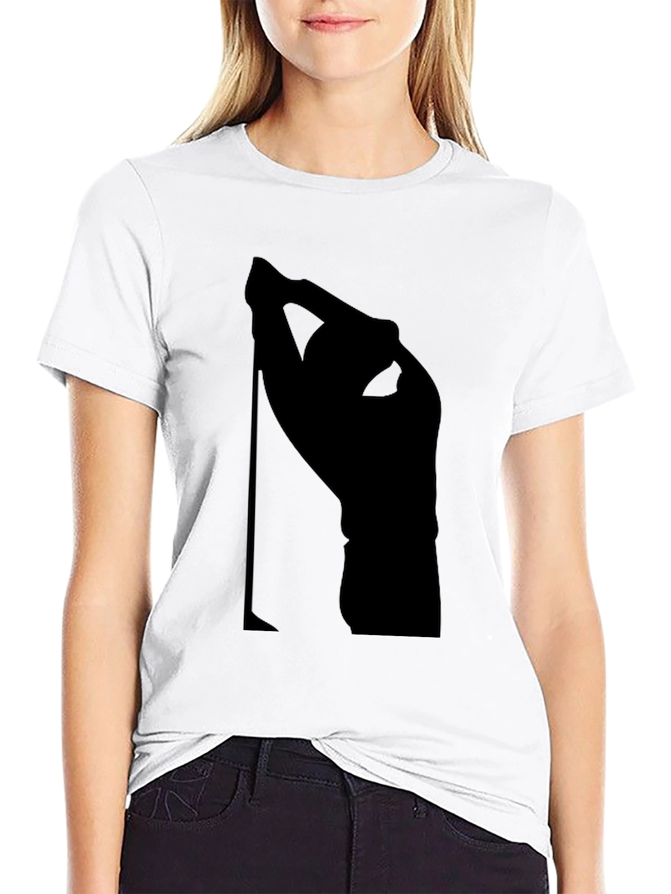 Modern Black Silhouette Graphic T-Shirt