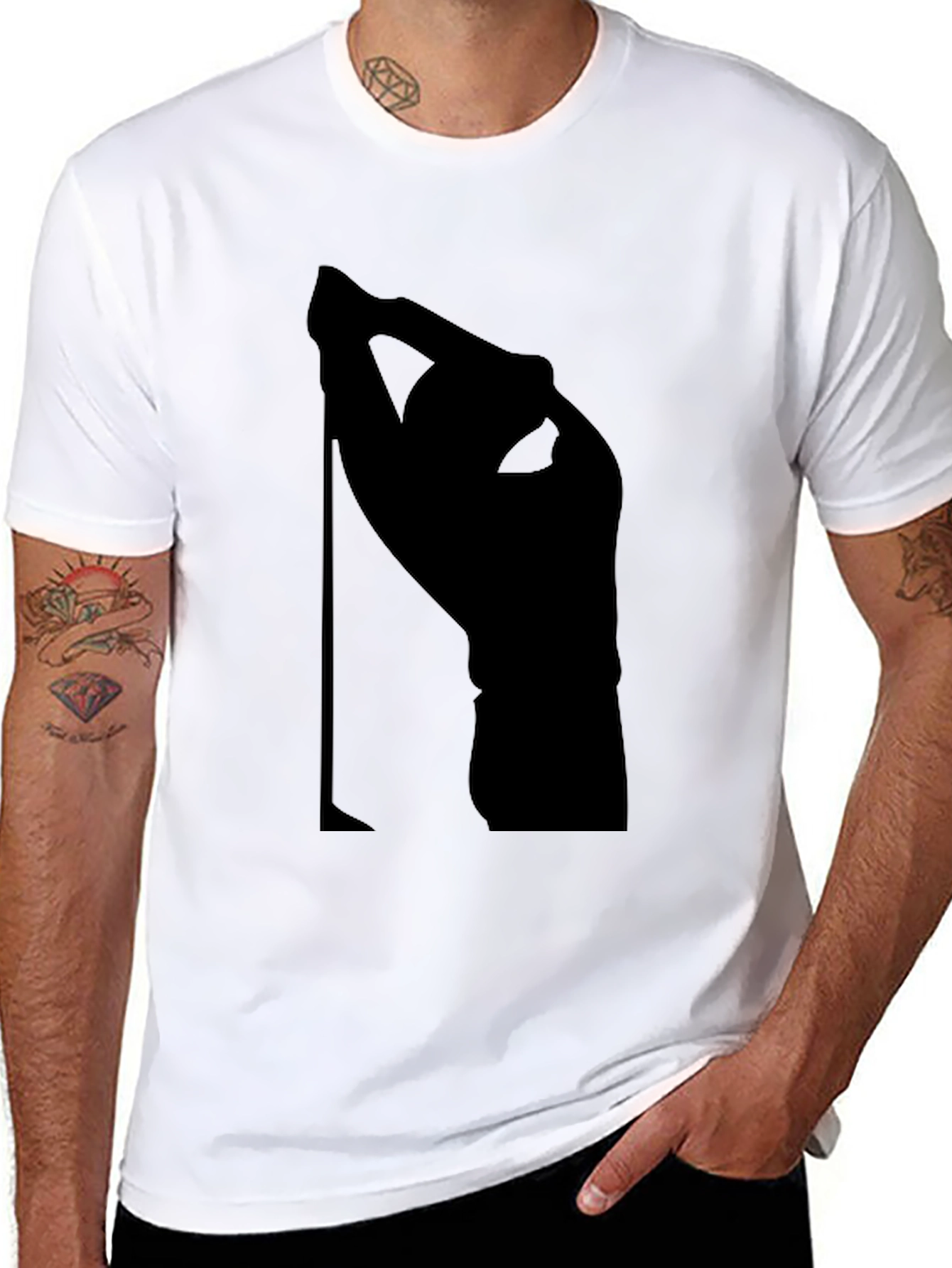 Modern Black Silhouette Graphic T-Shirt