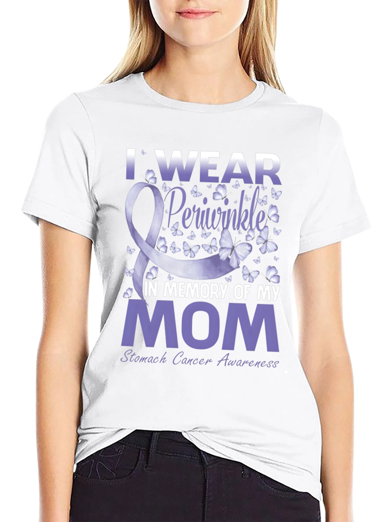 I Wear Periwinkle Stomach Cancer Awareness T-Shirt