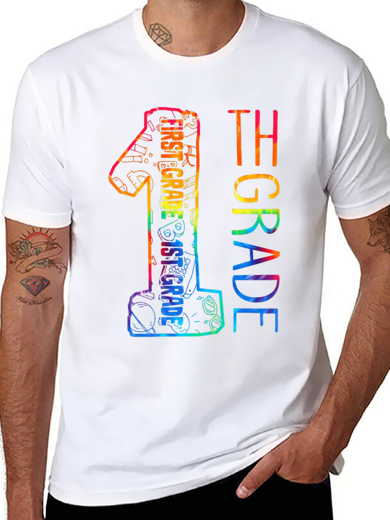 First Grade Rainbow Graphic Tee