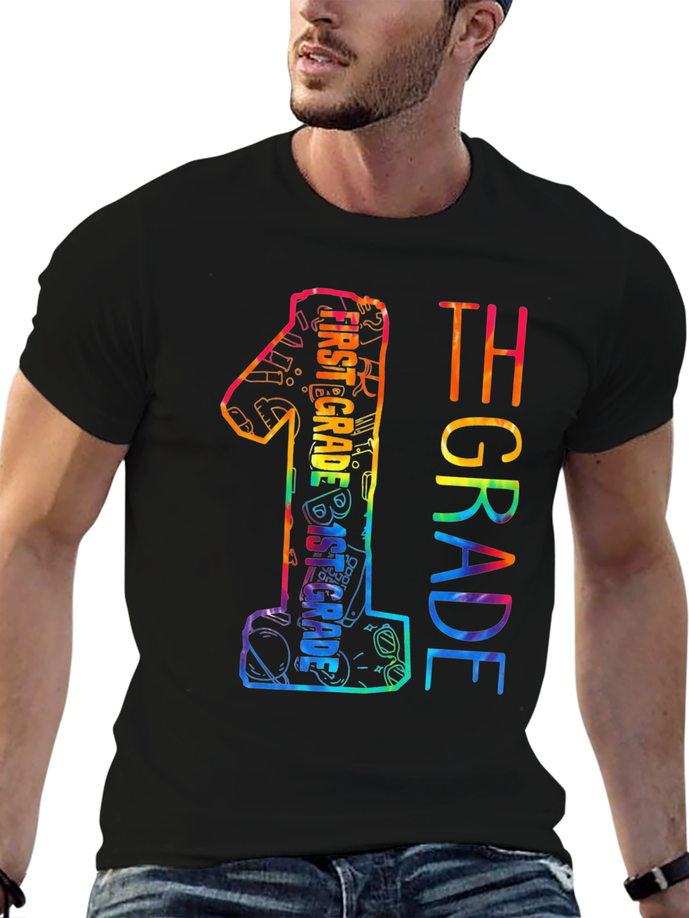 First Grade Rainbow Graphic Tee