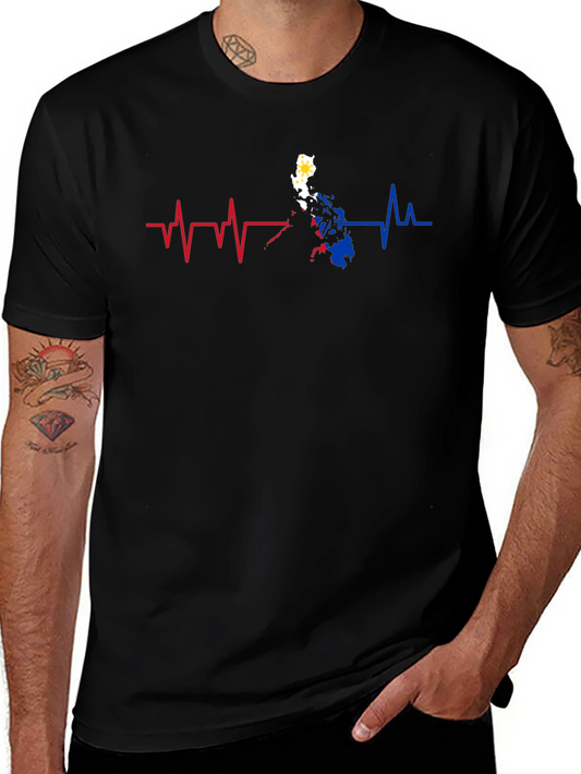 Philippines Heartbeat Black T-Shirt