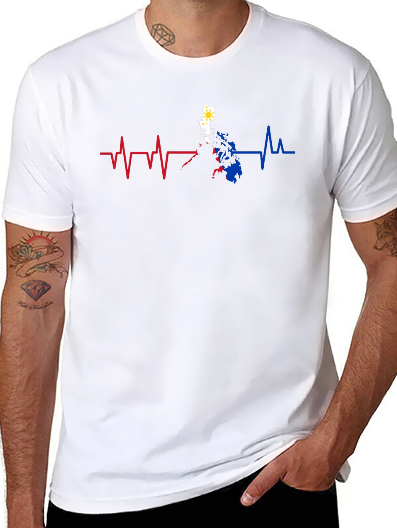 Philippines Heartbeat Black T-Shirt