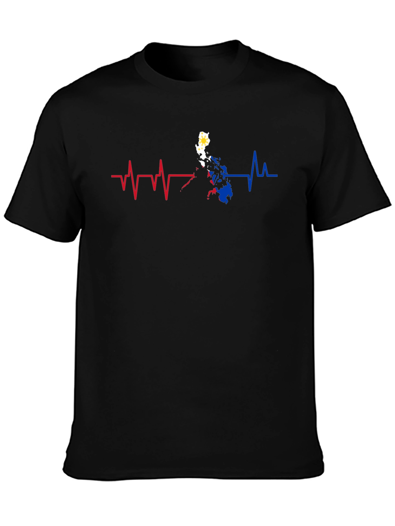 Philippines Heartbeat Black T-Shirt