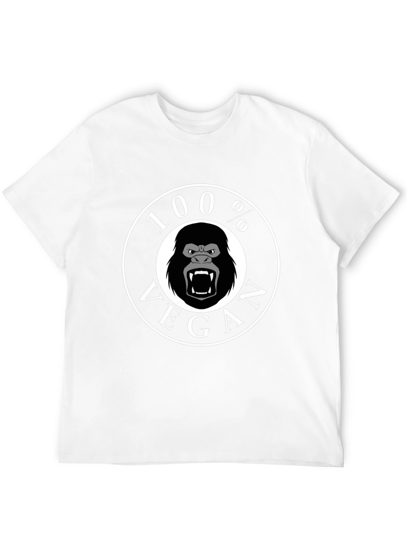 100% Vegan Gorilla Graphic Tee - Black