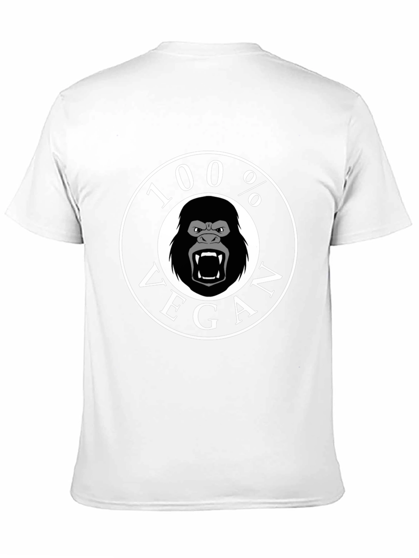 100% Vegan Gorilla Graphic Tee - Black