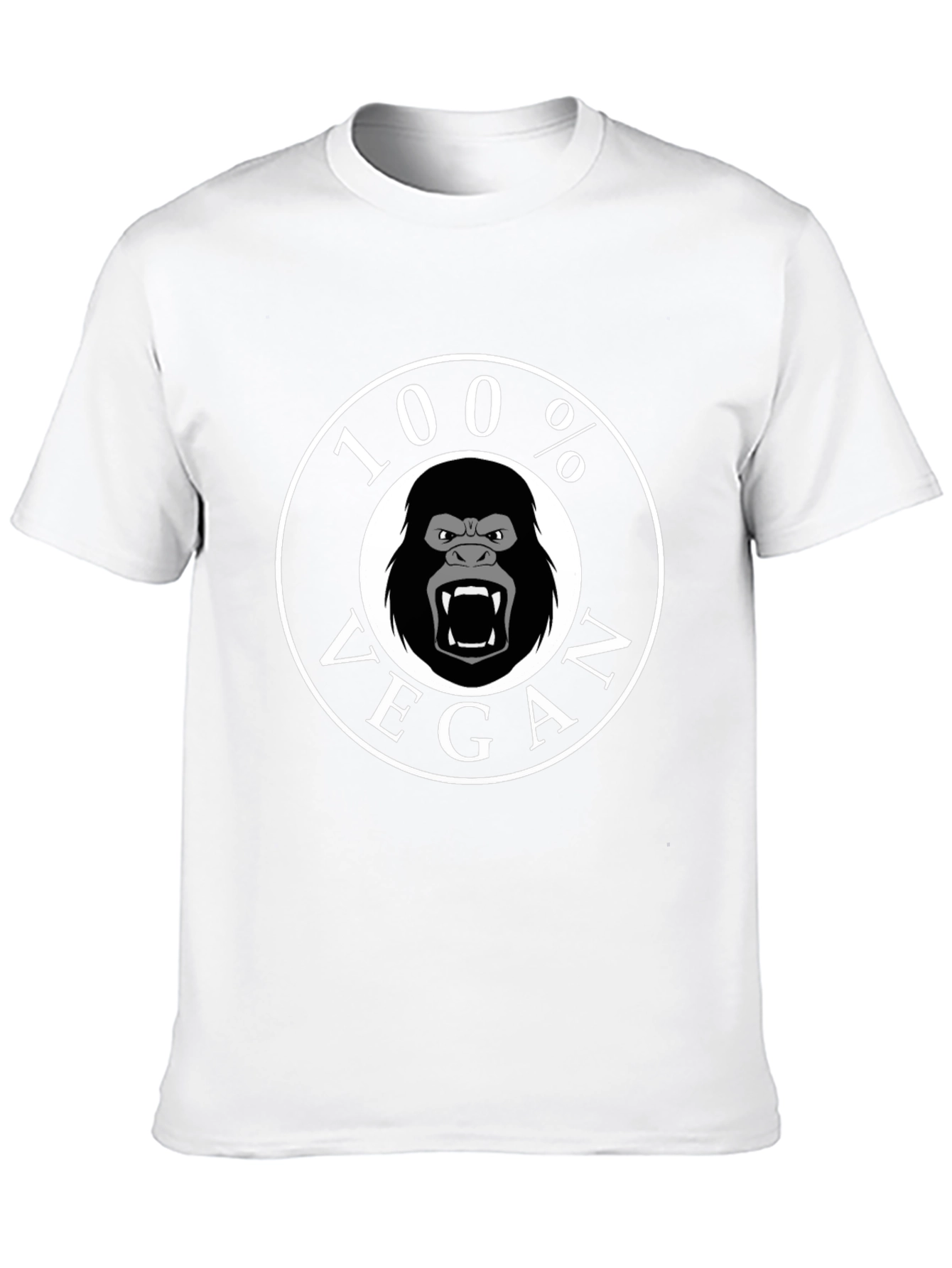 100% Vegan Gorilla Graphic Tee - Black