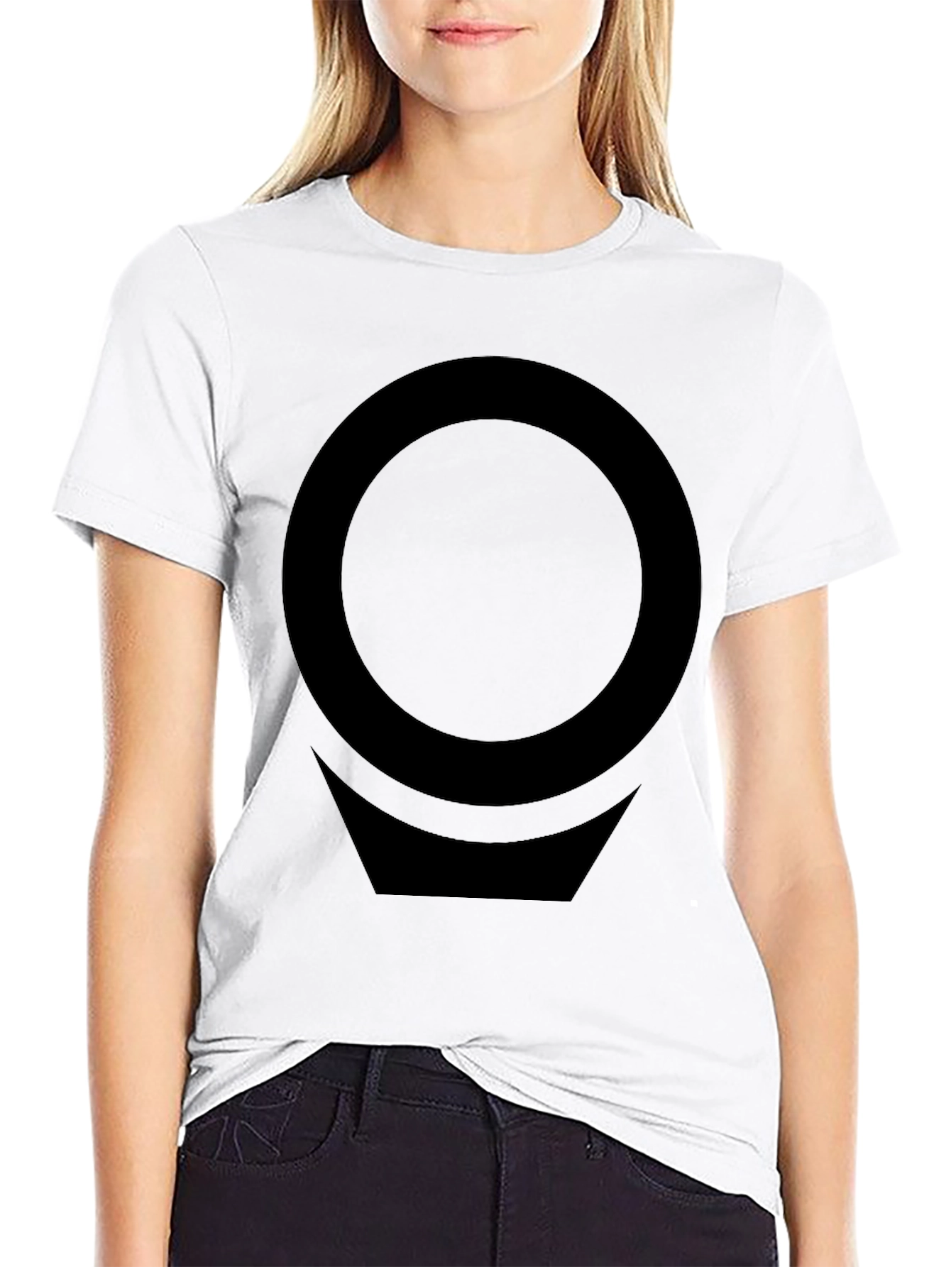 Modern Graphic T-Shirt - Black Circle & Chevron Design