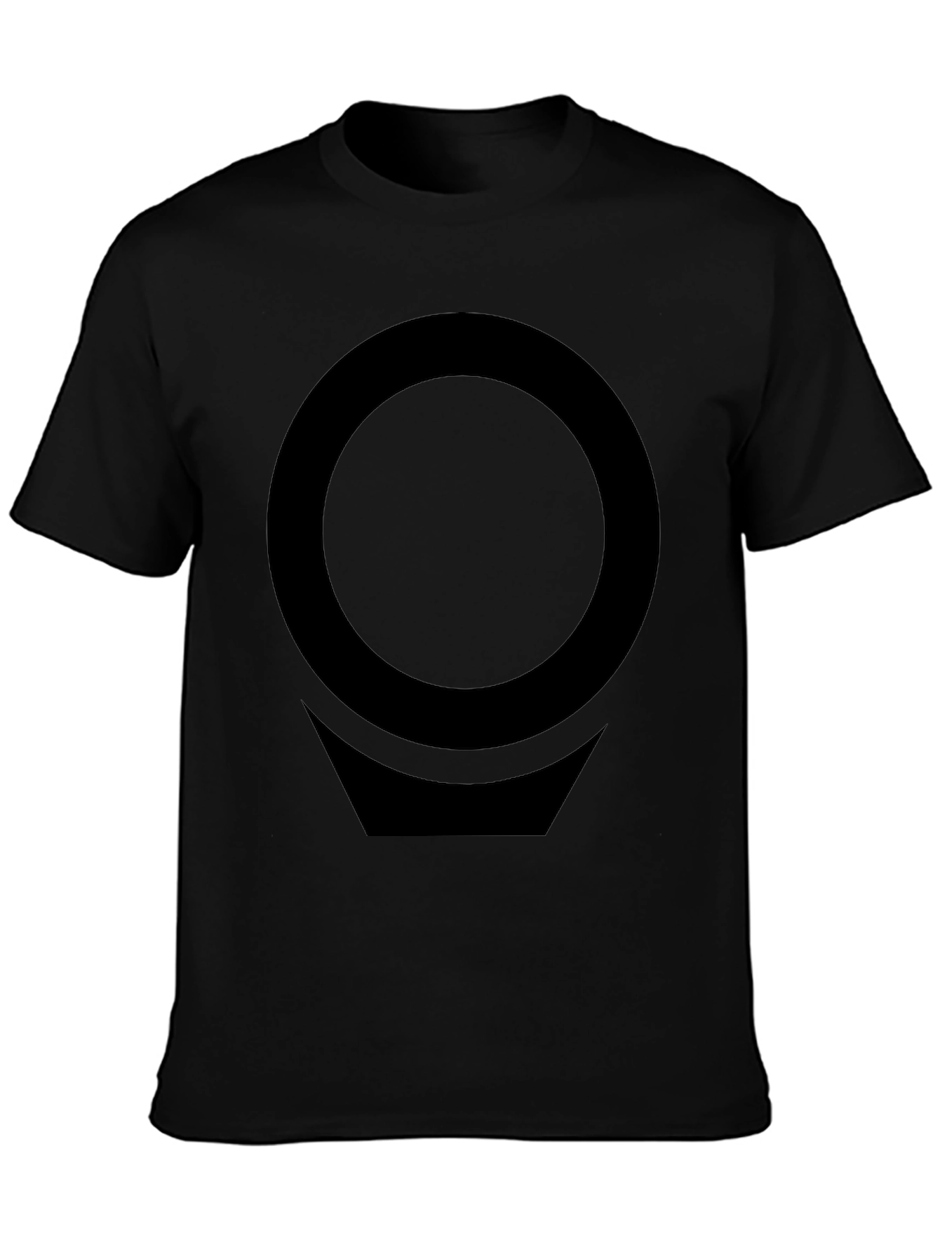 Modern Graphic T-Shirt - Black Circle & Chevron Design