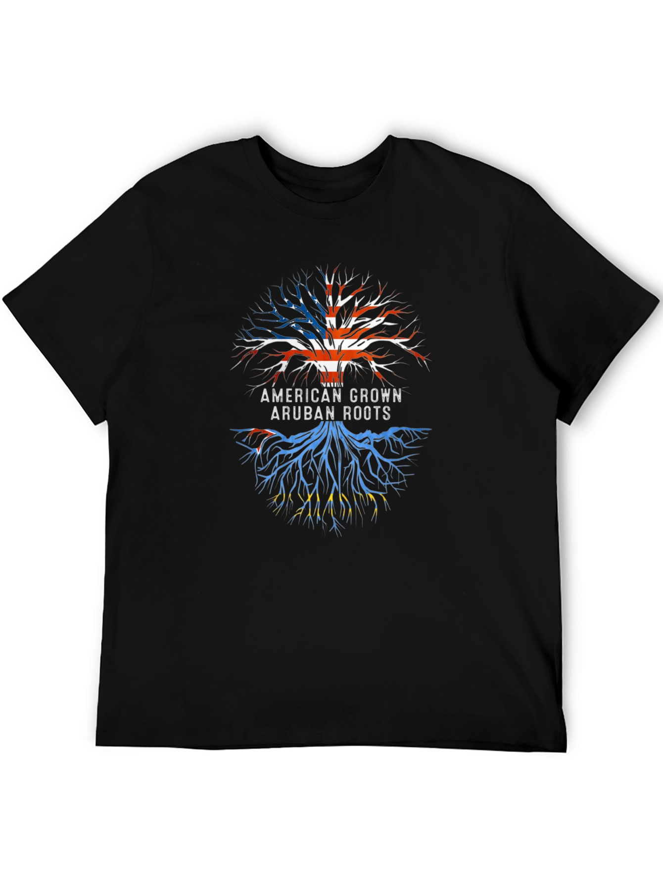 Aruban Roots Graphic Tee - Black Cotton Blend