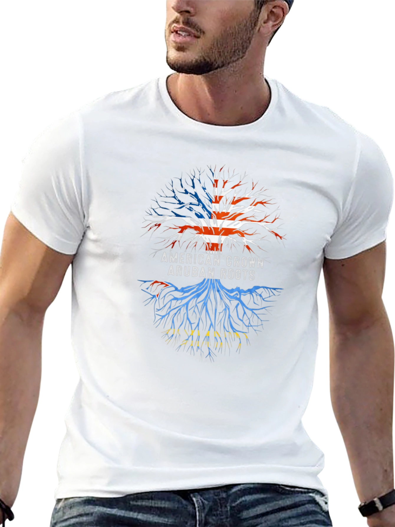 Aruban Roots Graphic Tee - Black Cotton Blend