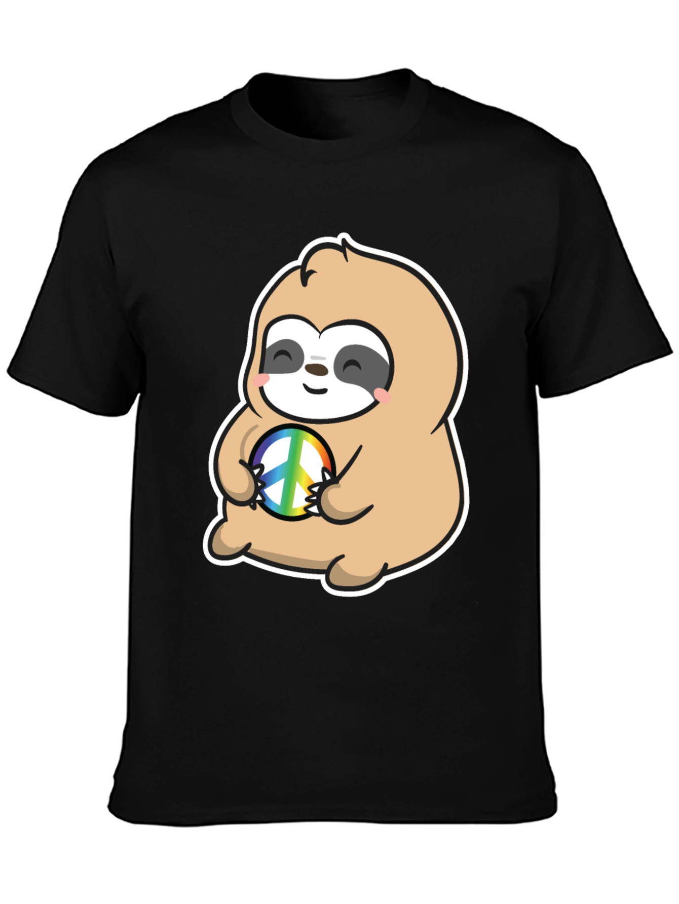 Sloth Peace Sign Graphic T-Shirt