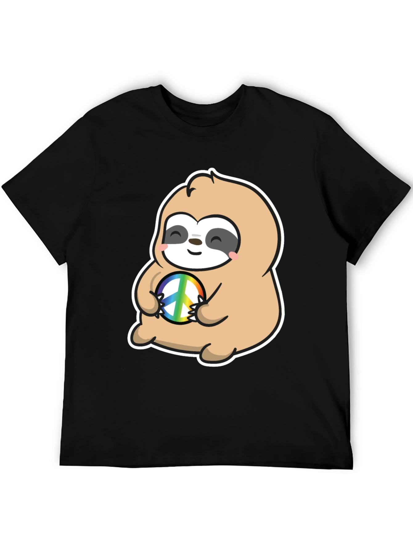 Sloth Peace Sign Graphic T-Shirt