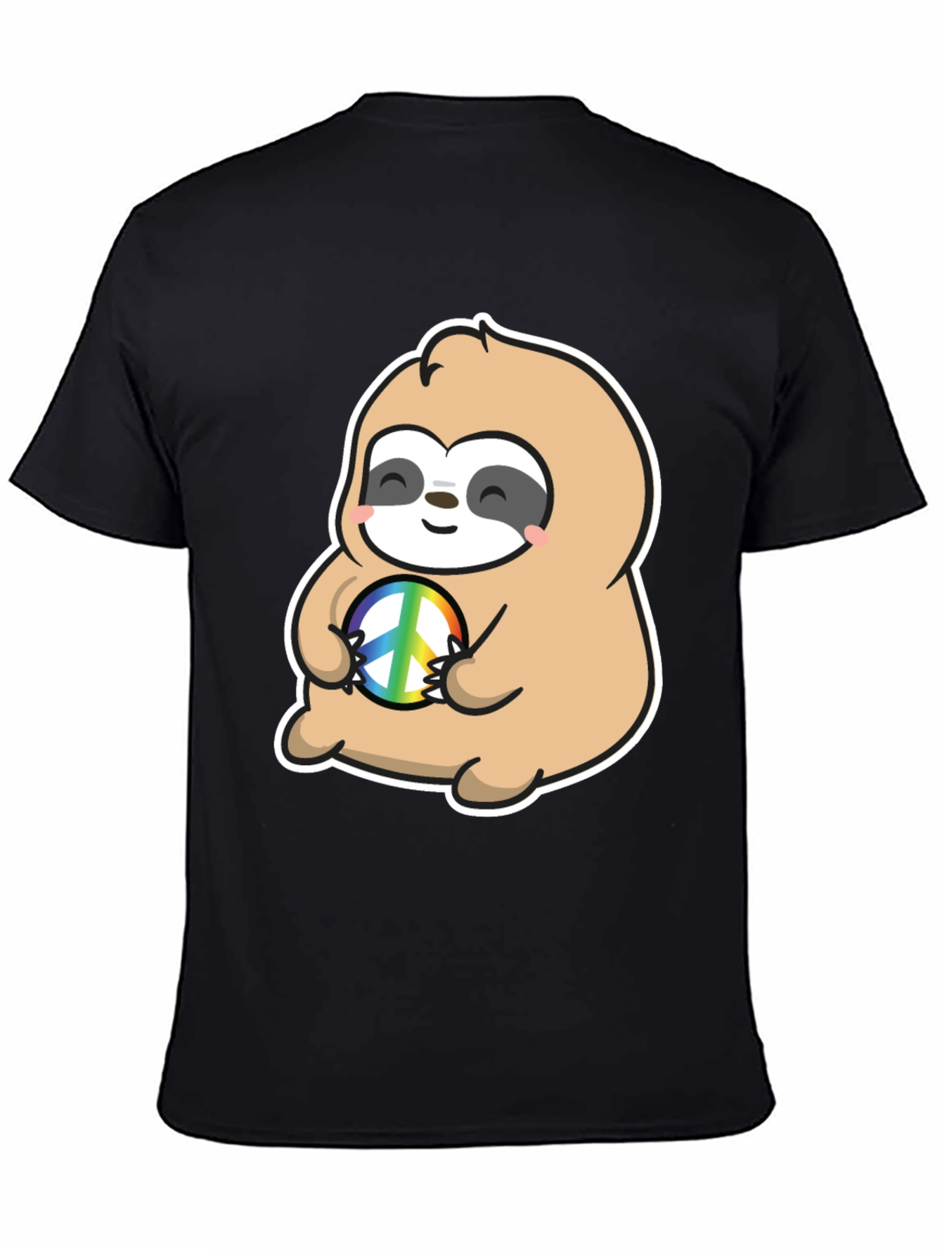 Sloth Peace Sign Graphic T-Shirt