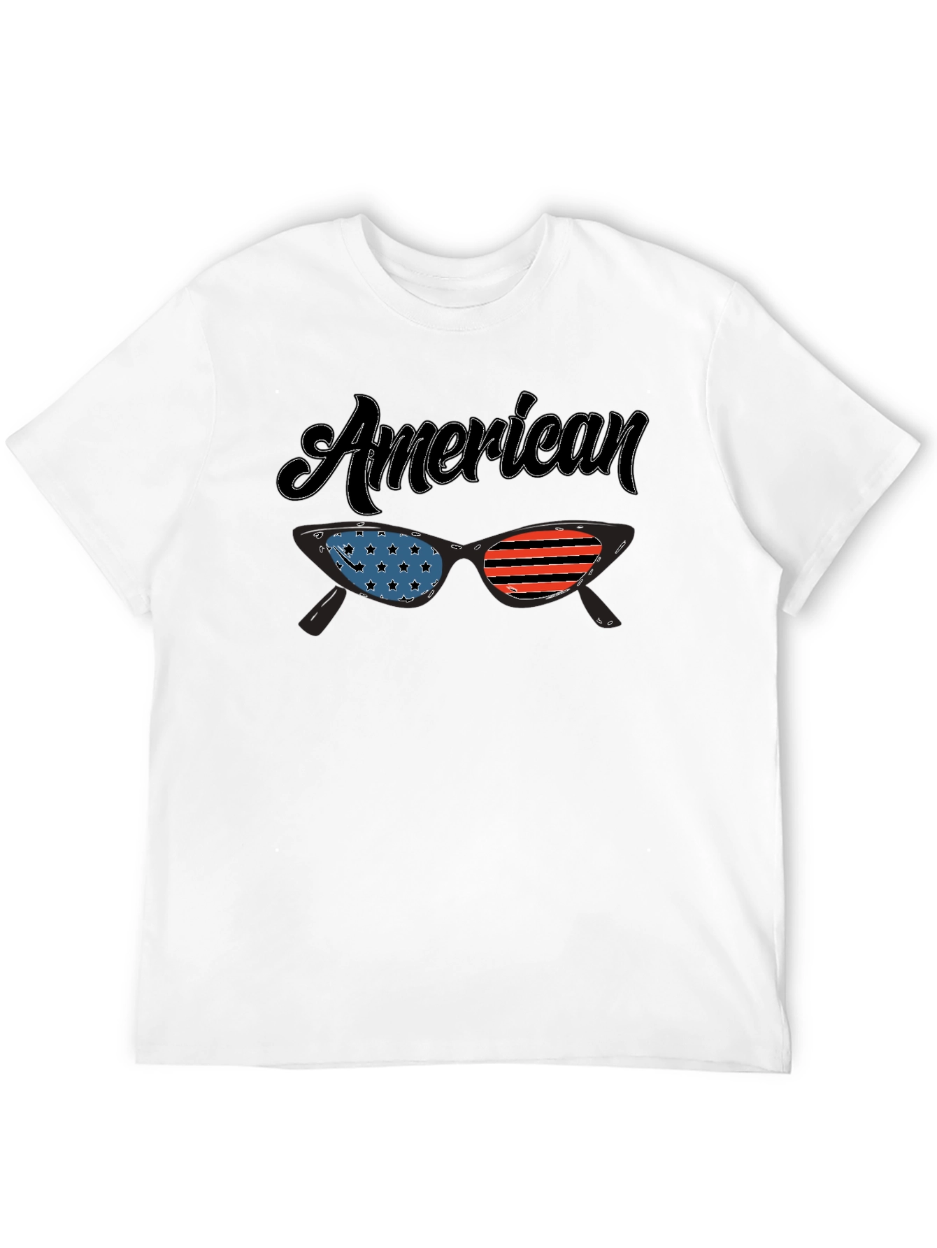 American Flag Sunglasses Graphic T-Shirt