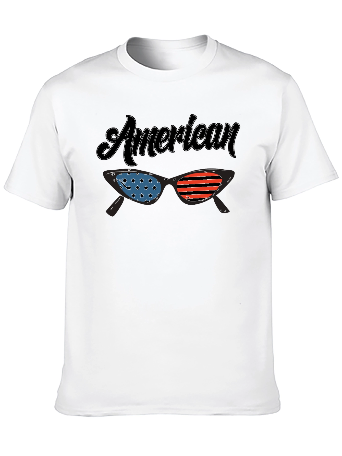 American Flag Sunglasses Graphic T-Shirt