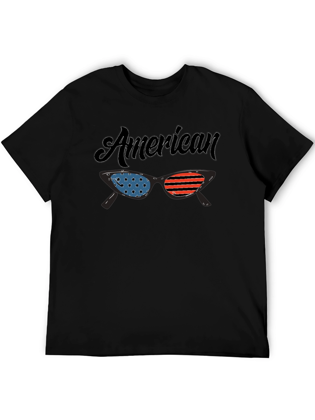 American Flag Sunglasses Graphic T-Shirt