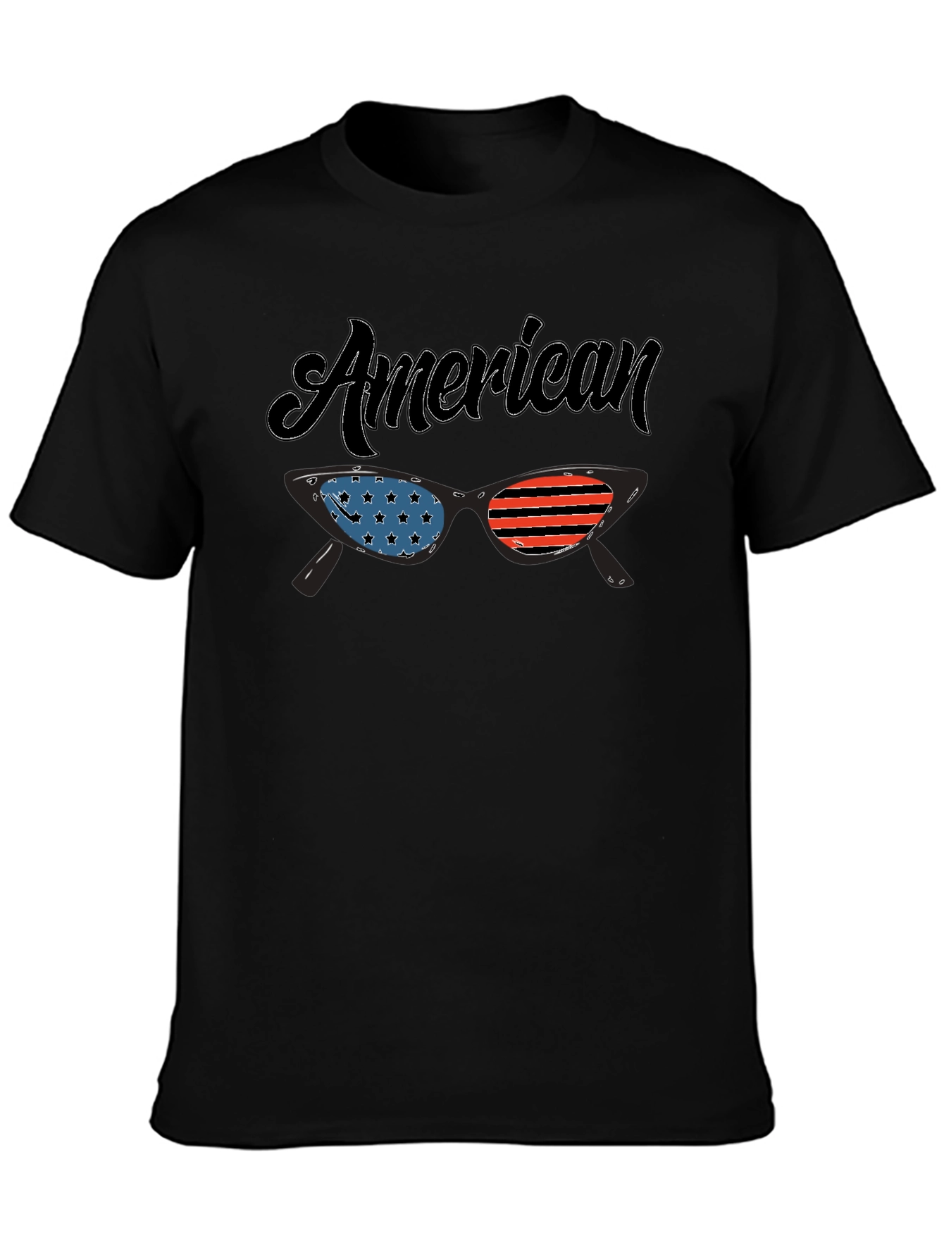 American Flag Sunglasses Graphic T-Shirt