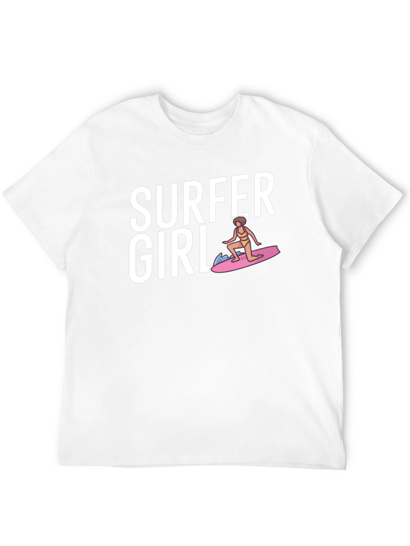 Surfer Girl Graphic T-Shirt - Black Cotton Tee