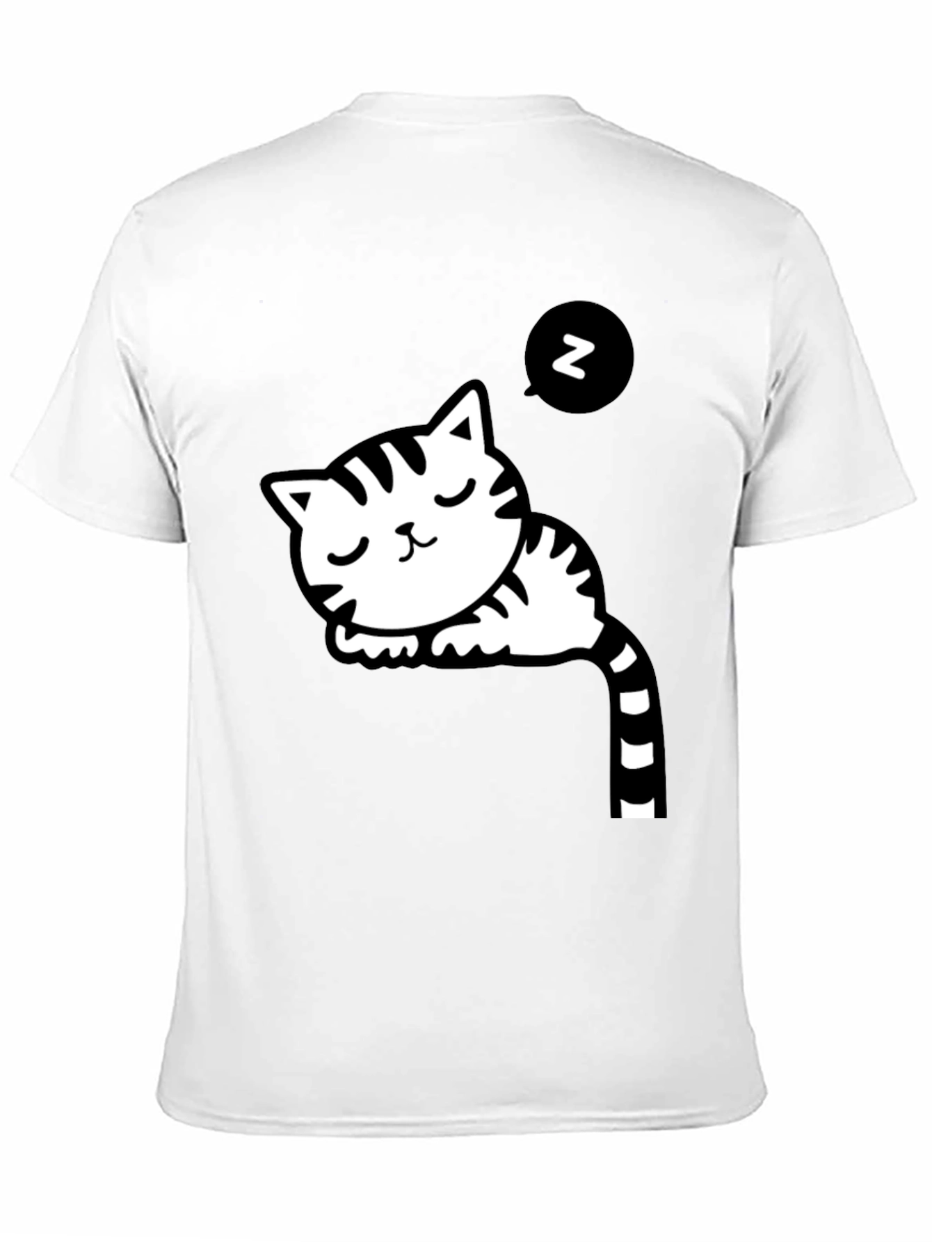 Cute Cat Nap Black T-Shirt