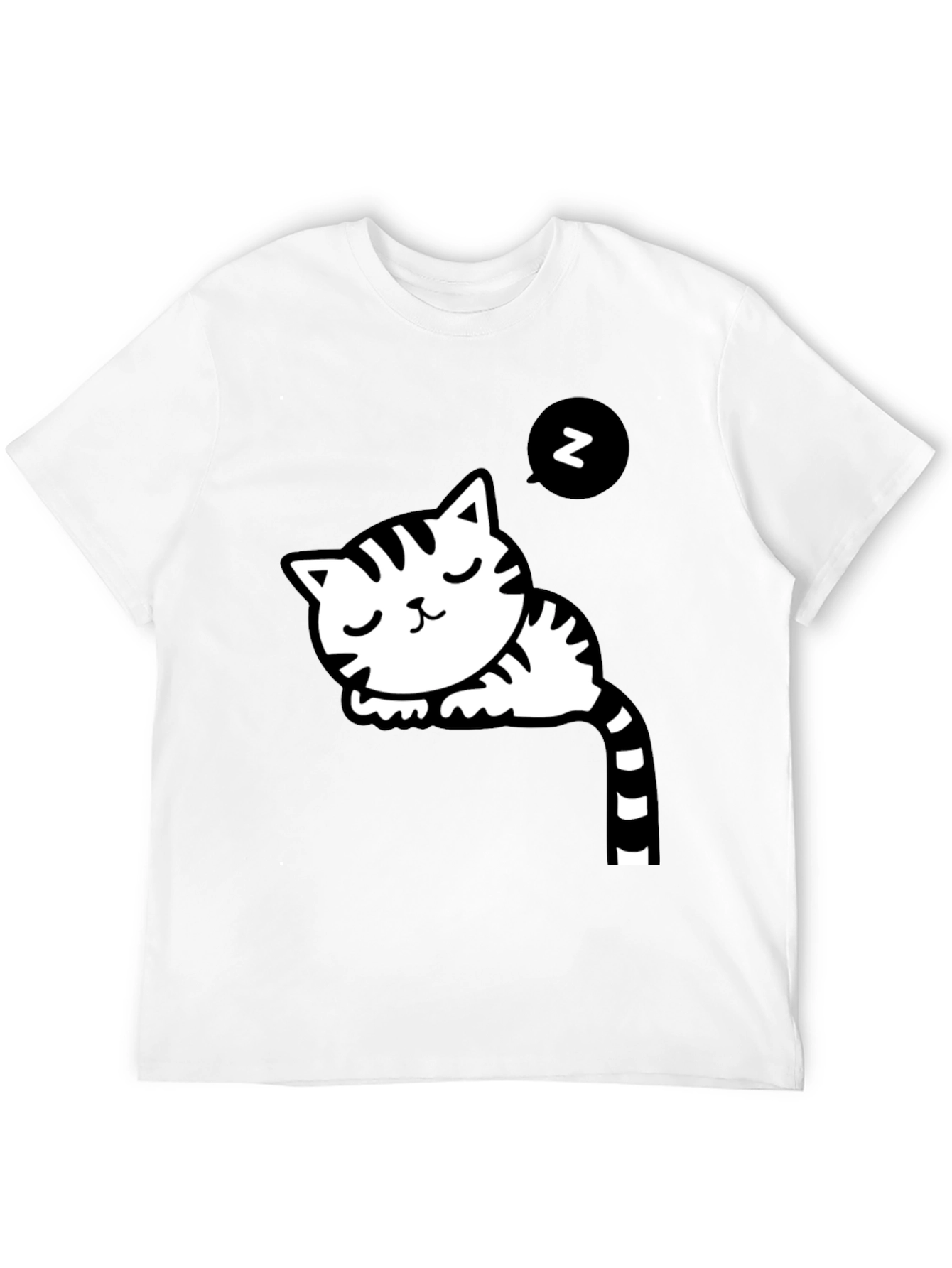 Cute Cat Nap Black T-Shirt