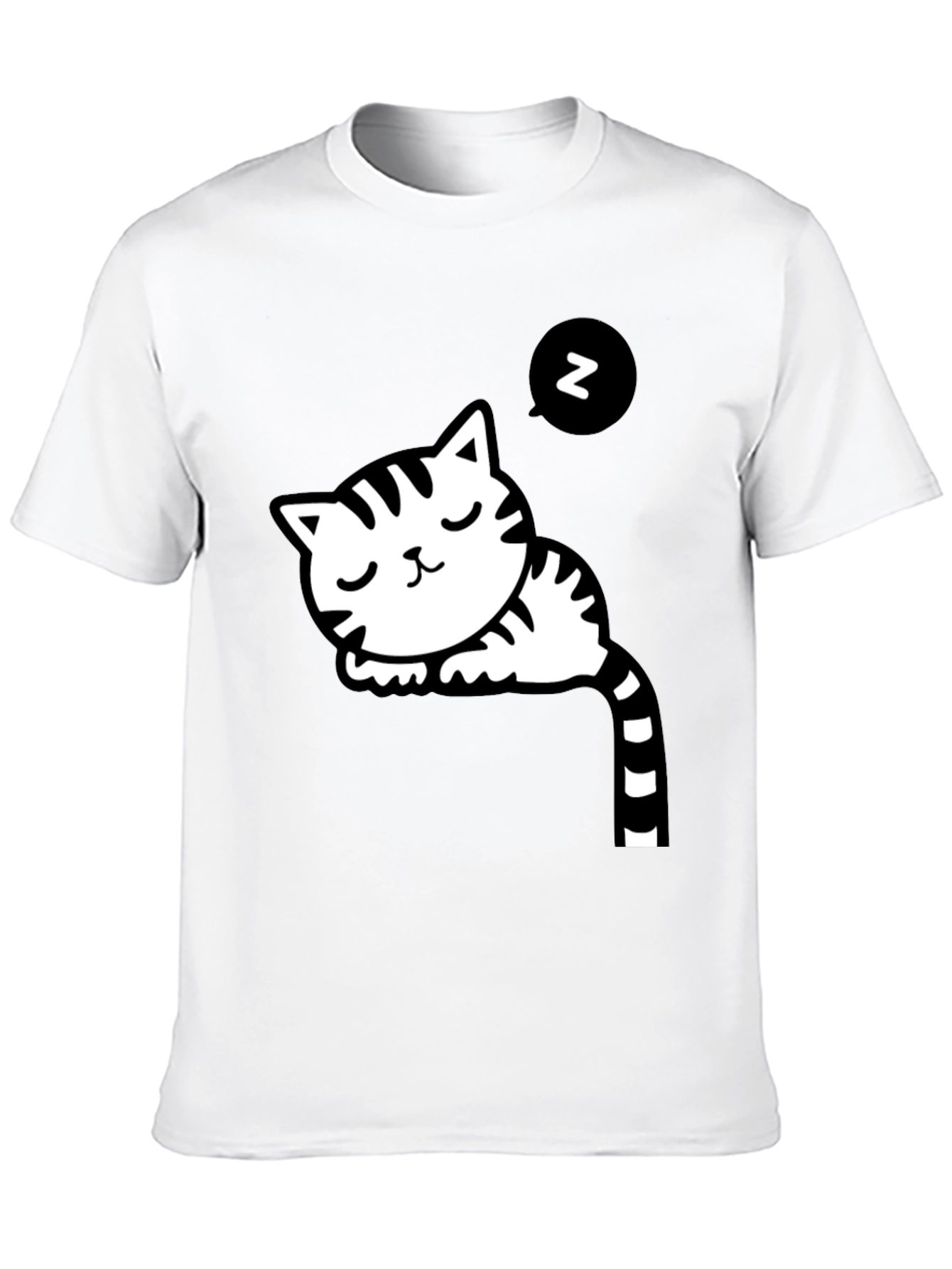 Cute Cat Nap Black T-Shirt
