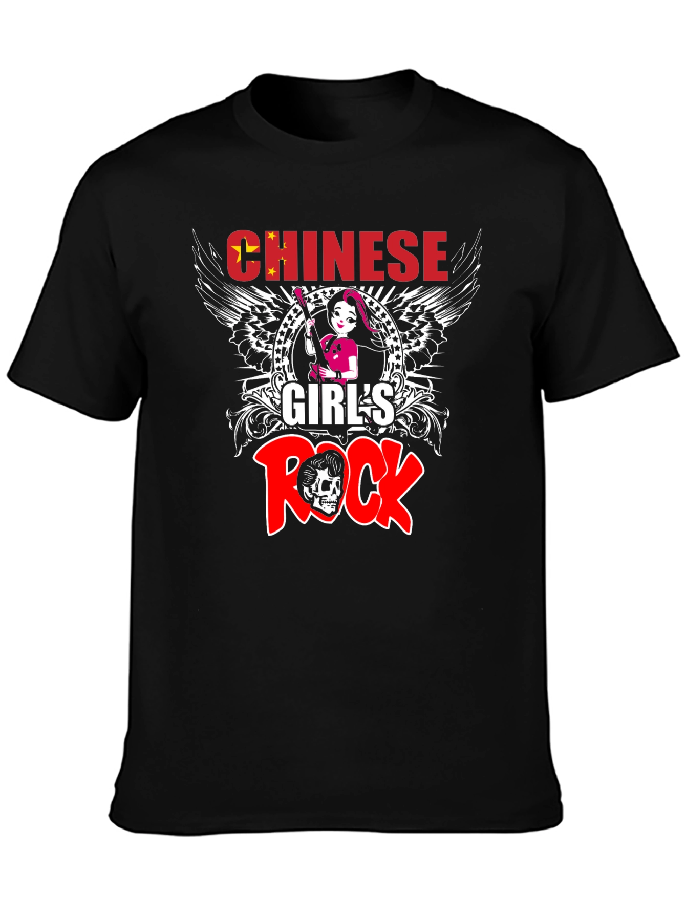 Chinese Girls Rock Graphic T-Shirt